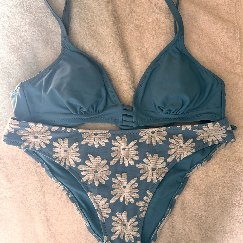 Orange floral binki/ blue floral bikini - Picture 2 of 2